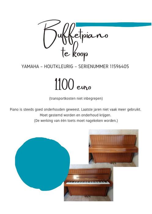 Buffetpiano te koop, Musique & Instruments, Pianos, Utilisé, Piano, Brun, Enlèvement