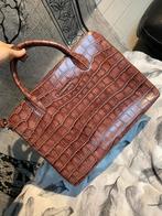 Bruine croco handtas van Emmy Wieleman, Handtassen en Accessoires, Tassen | Damestassen, Ophalen, Zo goed als nieuw, Handtas
