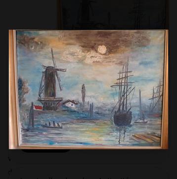 huile sur toile de chanvre, Antiquités & Art, Enlèvement