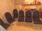 6 degelijke stoelen voor 50€, Ophalen, Gebruikt, Blauw, Metaal