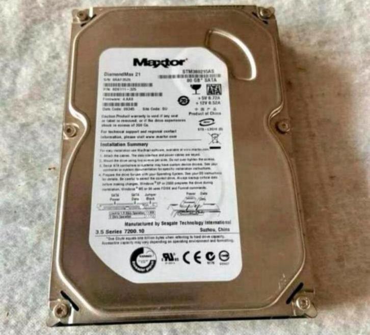 Maxtor Diamond Max 21 STM380215AS Series 3.5" 80GB SATA 80, Computers en Software, Harde schijven, Zo goed als nieuw, Desktop