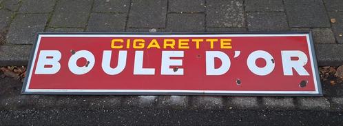 Zeer groot emaille bord Boule D'or Cigarette uit 1952., Verzamelen, Merken en Reclamevoorwerpen, Gebruikt, Reclamebord, Ophalen of Verzenden