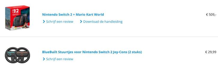 Nintendo Switch 2 Mario Cart + 2 sturen, Games en Spelcomputers, Spelcomputers | Nintendo Switch, Zo goed als nieuw, Switch Original