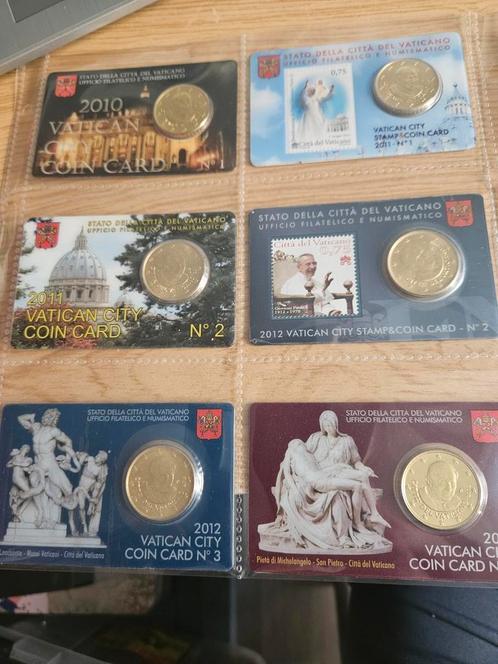 Lot Vatican coincard 50 cent 1 euro 23 et 2 euros 23, Postzegels en Munten, Munten | Europa | Euromunten, 1 euro, Vaticaanstad