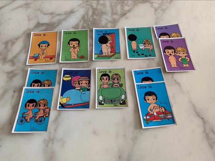 Retro vintage Panini stickers : Love is …, Collections, Autocollants, Enlèvement ou Envoi
