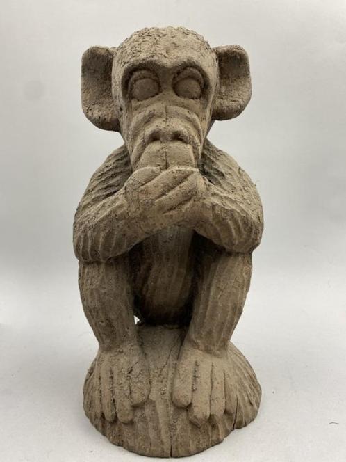 Antiek Beeld Sculptuur Aap Hout Afrika, Antiek en Kunst, Kunst | Beelden en Houtsnijwerken, Ophalen of Verzenden