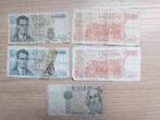 5 oude bankbiljetten België + Italië, Postzegels en Munten, Bankbiljetten | België, Ophalen of Verzenden, Los biljet