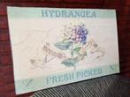Vintage metalen bordje, Hydrangea fresh picked, Antiek en Kunst, Ophalen of Verzenden