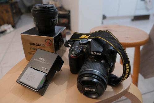 Nikon d3400 kit + YONGNU 35mm f2.0, Audio, Tv en Foto, Fotocamera's Digitaal, Zo goed als nieuw, Nikon, Ophalen of Verzenden