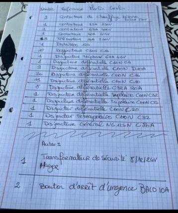 Lot Disjoncteur et autre beschikbaar voor biedingen