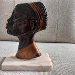 ART DECO beeld-buste op marmeren voet, Antiek en Kunst, Ophalen