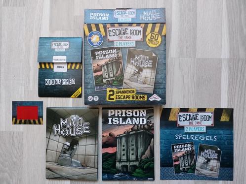 Escape Room Game Box met Prison Island, Mad House & Kidnappe, Hobby en Vrije tijd, Gezelschapsspellen | Bordspellen, Zo goed als nieuw