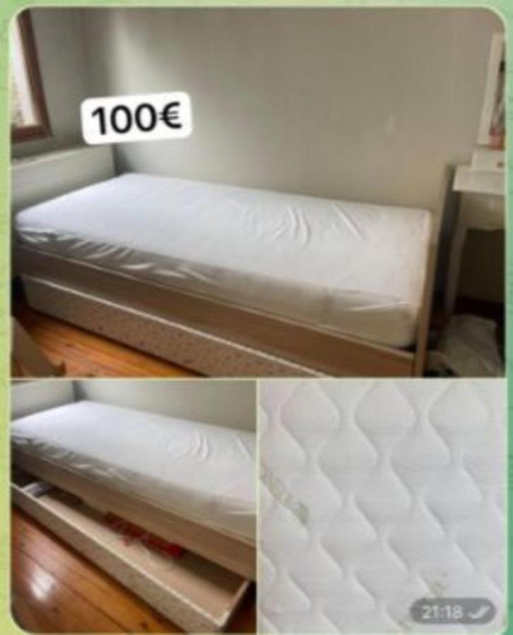 Bed met matras te koop – in goede staat, Huis en Inrichting, Slaapkamer | Bedden, Zo goed als nieuw, Eenpersoons, 120 cm, 210 cm