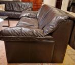 2 zit zetel zwart - leer, Huis en Inrichting, Ophalen, Zo goed als nieuw, Leer