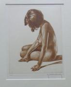 ROGER HEBBELINCK / NAAKTE VROUW / KLEURETS / 51x41cm / KADER, Antiek en Kunst, Kunst | Litho's en Zeefdrukken, Ophalen of Verzenden