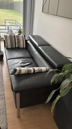 Lederen salon 3 en 2 zit zwart leder, Ophalen, Gebruikt, Leer, Modern