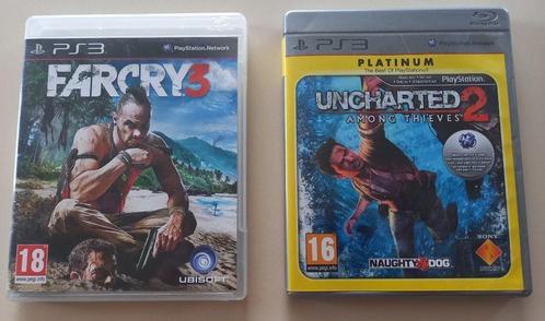 Uncharted 2 en Farcry 3, Consoles de jeu & Jeux vidéo, Consoles de jeu | Sony PlayStation 3, Utilisé, Avec 1 manette, Avec jeux