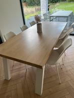 Eiken tafel incl. 6 stoelen, Huis en Inrichting, Tafels | Eettafels, Ophalen, Eikenhout, 200 cm of meer, 50 tot 100 cm