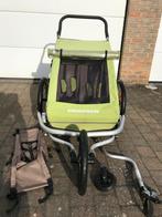 Croozer kid for 2 fietskar en hangmatje, Ophalen, Opvouwbaar, Zo goed als nieuw, Kinderkar