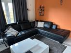 Zwarte salon, Huis en Inrichting, Zetels | Complete zithoeken, Ophalen, Gebruikt, Leer, Modern