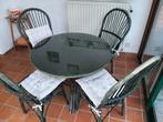 Tuin- en winterlounge Rotan lounge plus 4 stoelen, Ophalen, Zo goed als nieuw, Rotan