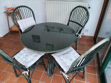 Tuin- en winterlounge Rotan lounge plus 4 stoelen beschikbaar voor biedingen