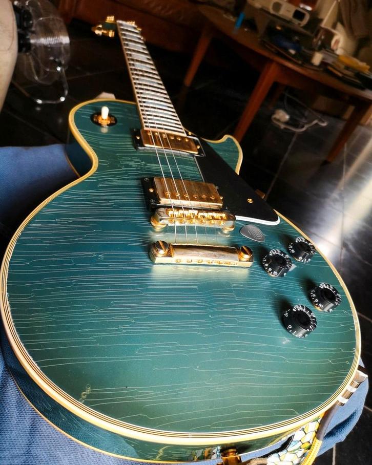 2022 Gibson Les Paul Custom Pelham Blue Murphy Lab Light Age, Muziek en Instrumenten, Snaarinstrumenten | Gitaren | Elektrisch