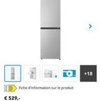 Frigo + congélateur ETNA KCV282NRVS, Electroménager, Enlèvement, Comme neuf, Avec compartiment congélateur