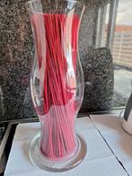 Grote glazen vaas met geurstokken; 41 op 14 cm, Huis en Inrichting, Woonaccessoires | Vazen, Ophalen, Zo goed als nieuw