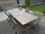 Tuinset teak met 7 stoelen, Tuin en Terras, Tuinsets en Loungesets, Ophalen, Gebruikt, Teakhout, 8 zitplaatsen