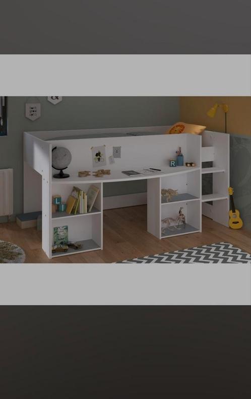 Hoogslaper met bureau wit, Kinderen en Baby's, Kinderkamer | Stapelbedden en Hoogslapers, Gebruikt, Hoogslaper, Ophalen