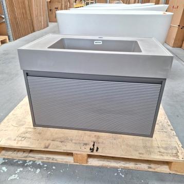 Badmeubel met wastafel van kunsthars grijs 80x53x50 nr150 beschikbaar voor biedingen