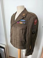 US WW2 8th Infantry division Ike jacket CIB Purple Heart, Ophalen of Verzenden