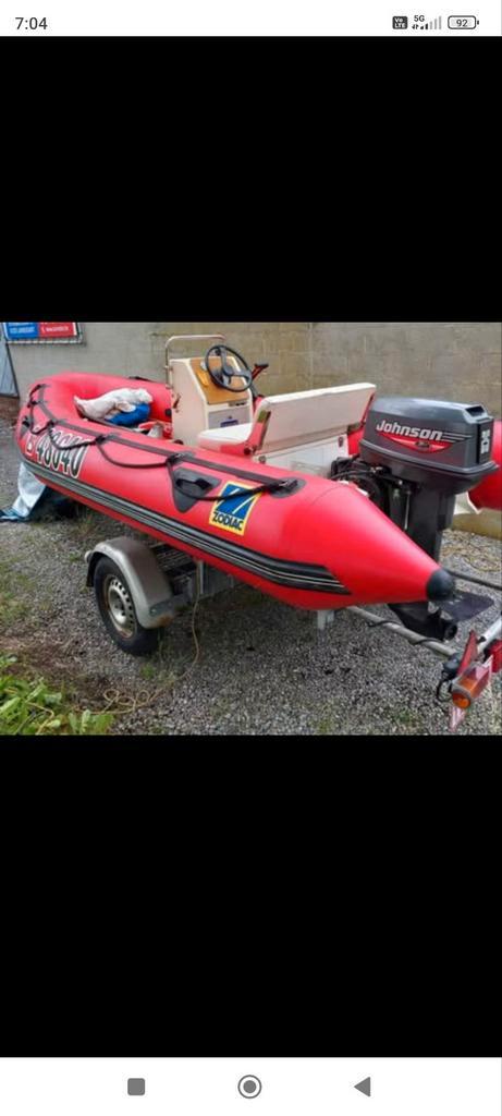 Zodiac + Riba-trailer, Watersport en Boten, Motorboten en Motorjachten, Zo goed als nieuw, Elektrisch