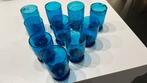 10 verres de biot bleus, Utilisé