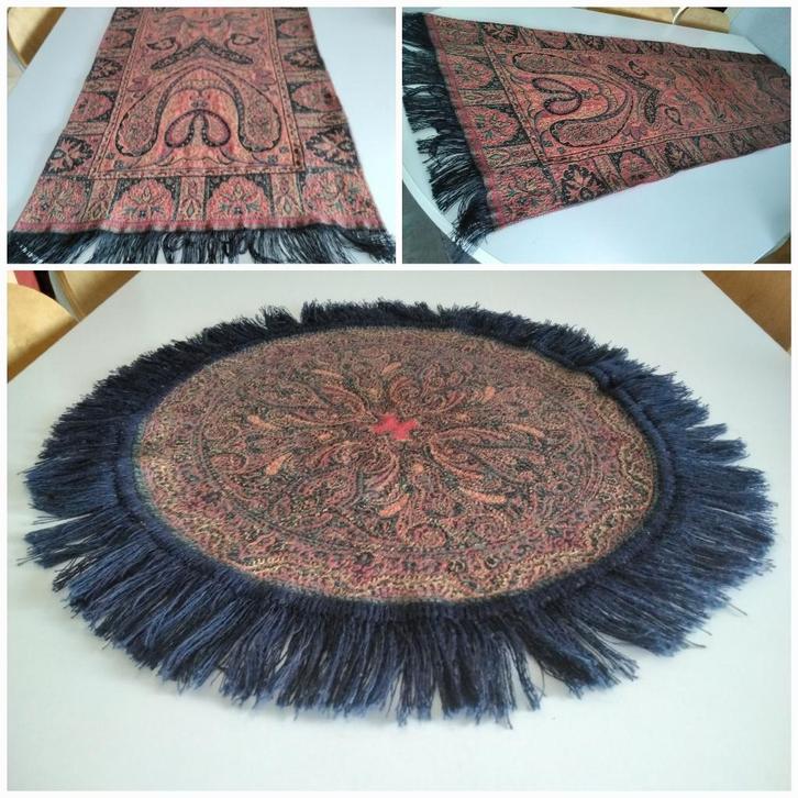 Lot 2 anciens chemins de table/meuble en tissage de laine, Maison & Meubles, Nappes, Comme neuf, Intérieur, Enlèvement ou Envoi