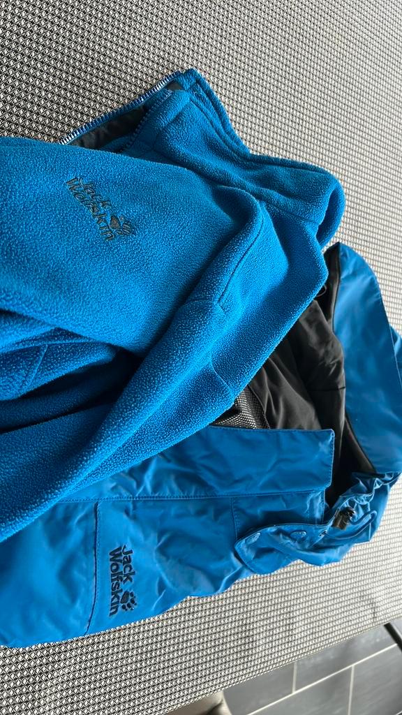 Jack wolfskin blauwe jas met fleece ((uitneembaar), Kleding | Heren, Jassen | Winter, Zo goed als nieuw, Blauw, Ophalen