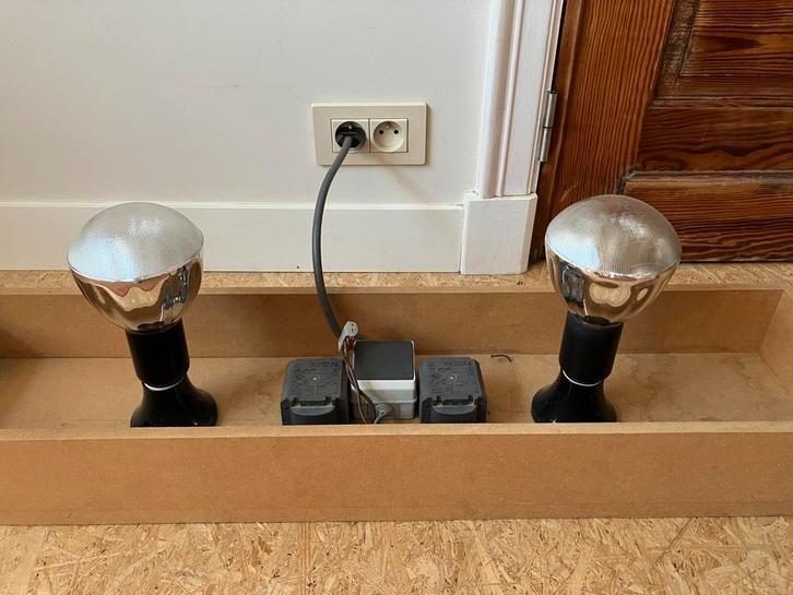 Zeefdruk lamp in mdf bak, Hobby en Vrije tijd, Schilderen, Gebruikt, Ophalen