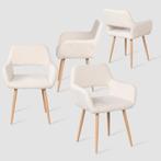 Set van 4 nieuwe eetkamerstoelen scandinavisch design, Wit, Nieuw, Scandinavisch, Vier