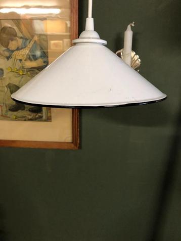 Prachtig Wit Emaille Hanglampje (NOS) Gebruiksklaar !! beschikbaar voor biedingen