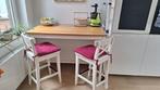 Ilot / Table de cuisine + 2 Chaises hautes - Etat Impeccable, Comme neuf, Bois / Moderne, Jusqu'à deux personnes, Rectangulaire