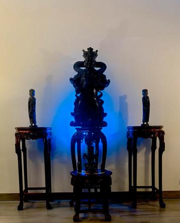 AWESOME RARELY JASPER COLL & GOD OF WEALTH CERAMIC STATUE beschikbaar voor biedingen
