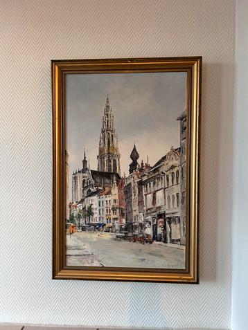 2 x Olieverfschilderijen Antwerpen beschikbaar voor biedingen