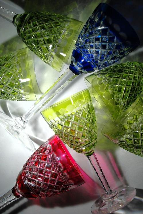 Val Saint Lambert - 7 Gevaert Carlton Glazen - VSL, Antiek en Kunst, Antiek | Glaswerk en Kristal, Ophalen