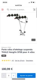 Porte 4 vélos thule suspendu, Auto diversen, Fietsendragers, Gebruikt, Brede banden, 3 fietsen of meer