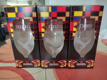 3 Omer glazen nieuw. 9€ voor de 3 glazen samen  beschikbaar voor biedingen