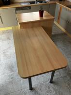 Keukentafel + keukenblok, Ophalen, Gebruikt, Bruin