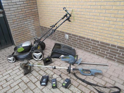 grasmaaier 40 volt accu, Tuin en Terras, Grasmaaiers, Gebruikt, 40 t/m 49 cm, Mulchfunctie, Opvangzak, Opvangbak, Ophalen