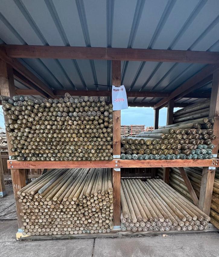 Ronde gefreesde palen, Jardin & Terrasse, Stockage & Armoires de jardin, Neuf, Enlèvement