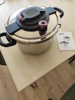 snelkookpot met stoommandje inhoud 8L, Inox, Gebruikt, Keramische plaat, Ophalen